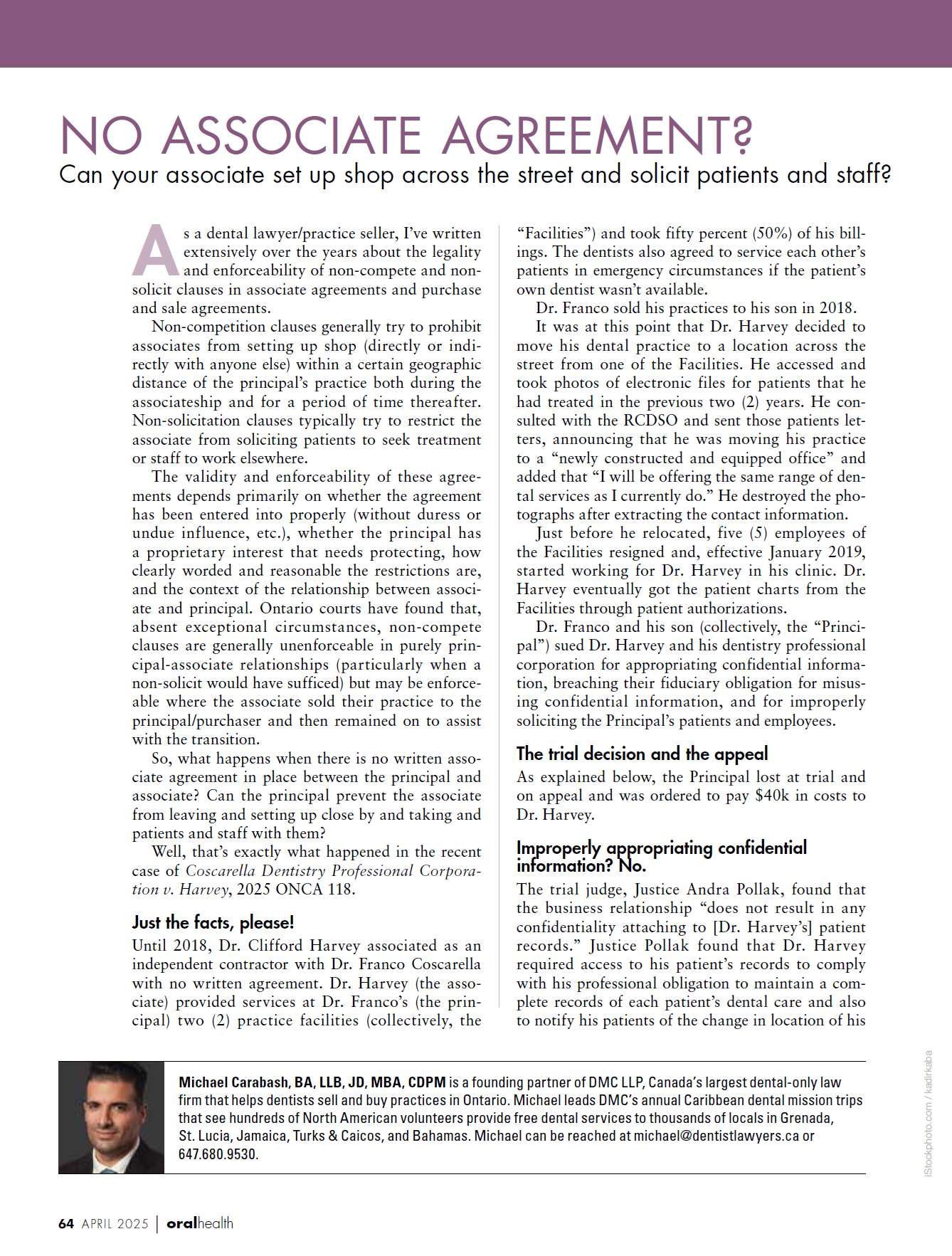 No Associate Agreement?